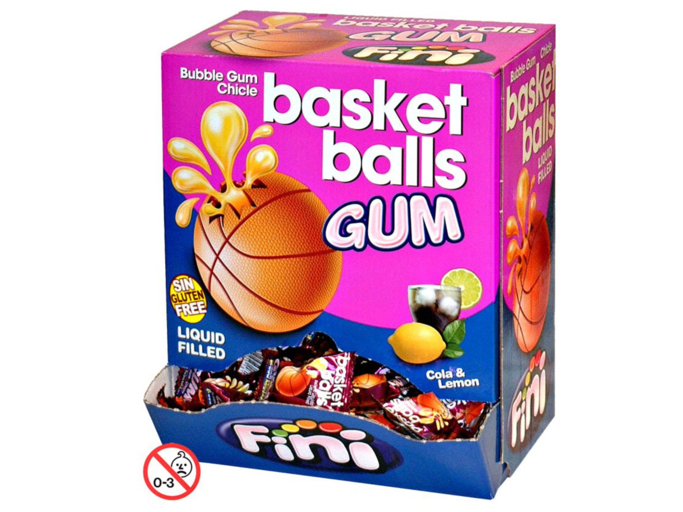 Bubble Gum Fini Basketball 200pc